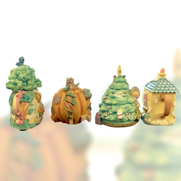 Vtg Precious Moments By Enesco-February, March, October, & December Mini Teapots - Picture 4 of 4